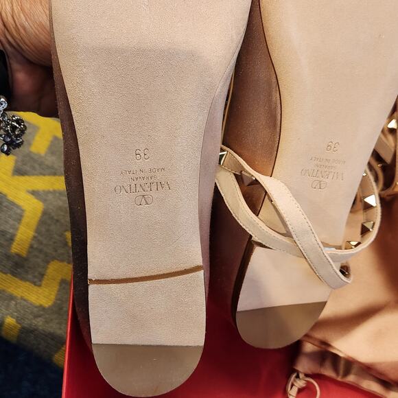 Valentino Rockstud Satin blush ballerina shoes size 39 - Picture 5 of 9